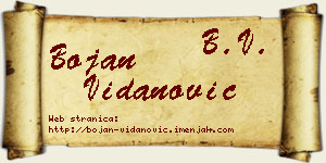 Bojan Vidanović vizit kartica
